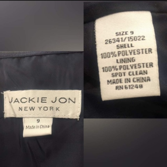 Jackie Jon New York Blue Glitter Prom Dress Size 9 - Picture 7 of 7